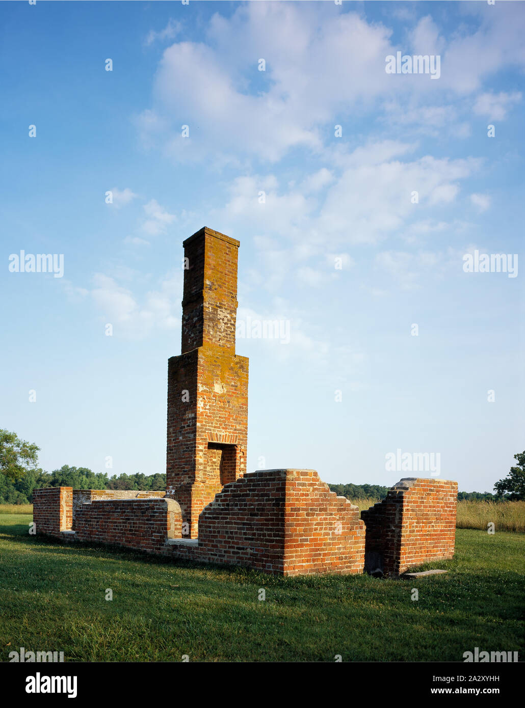 Ruins of Spring Hill, destroyed in Union siege at Battle of Petersburg, Virginia Stock Photo