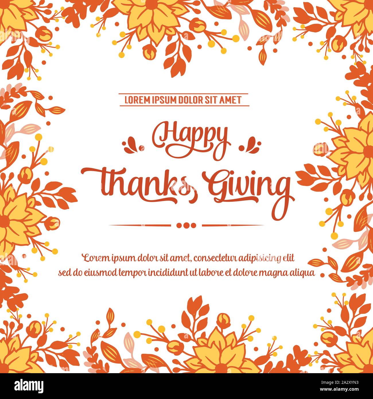 Invitation card of thanksgiving, with design perfect autumn leaf flower ...