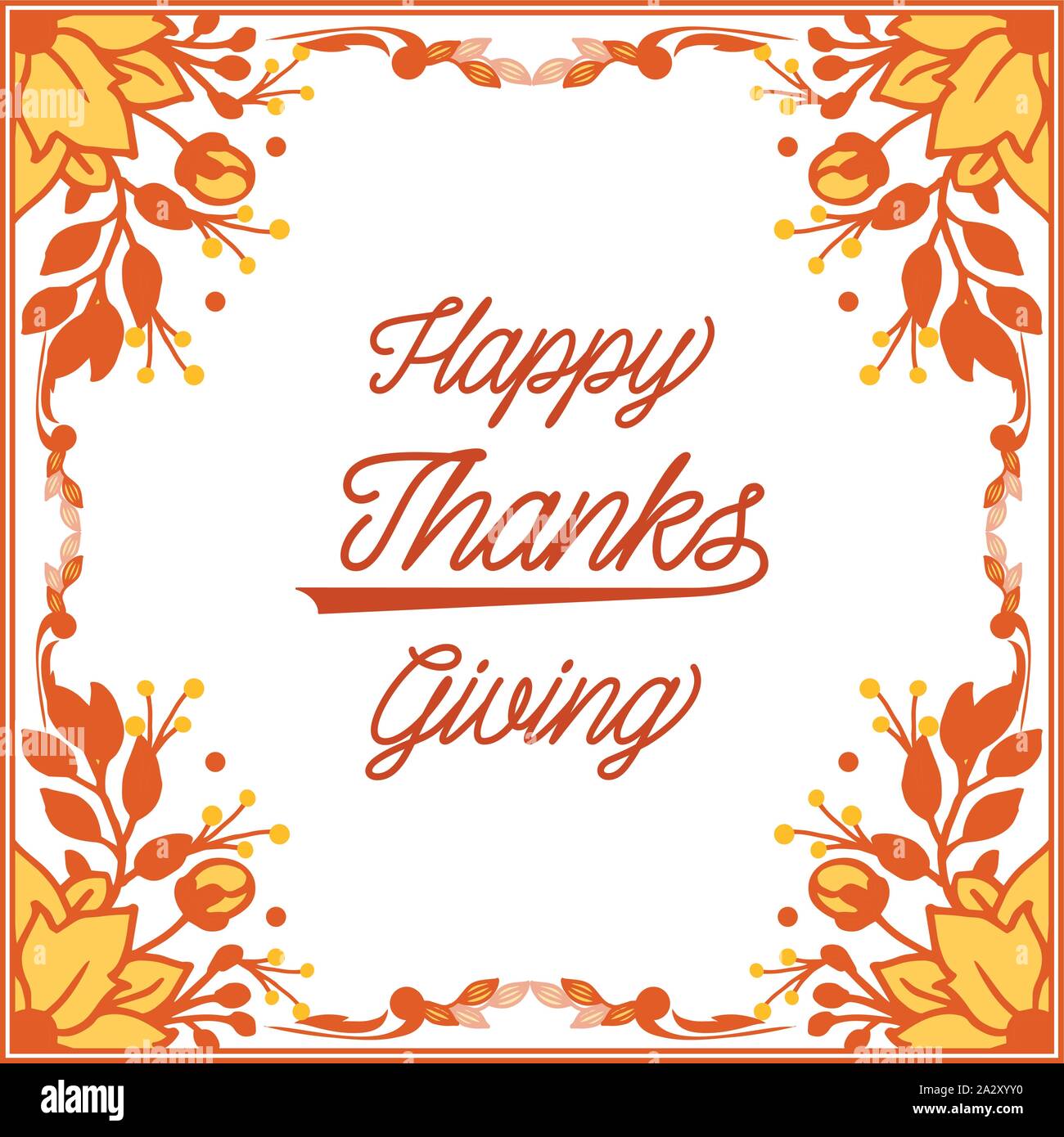 Invitation card of thanksgiving, with design perfect autumn leaf flower ...