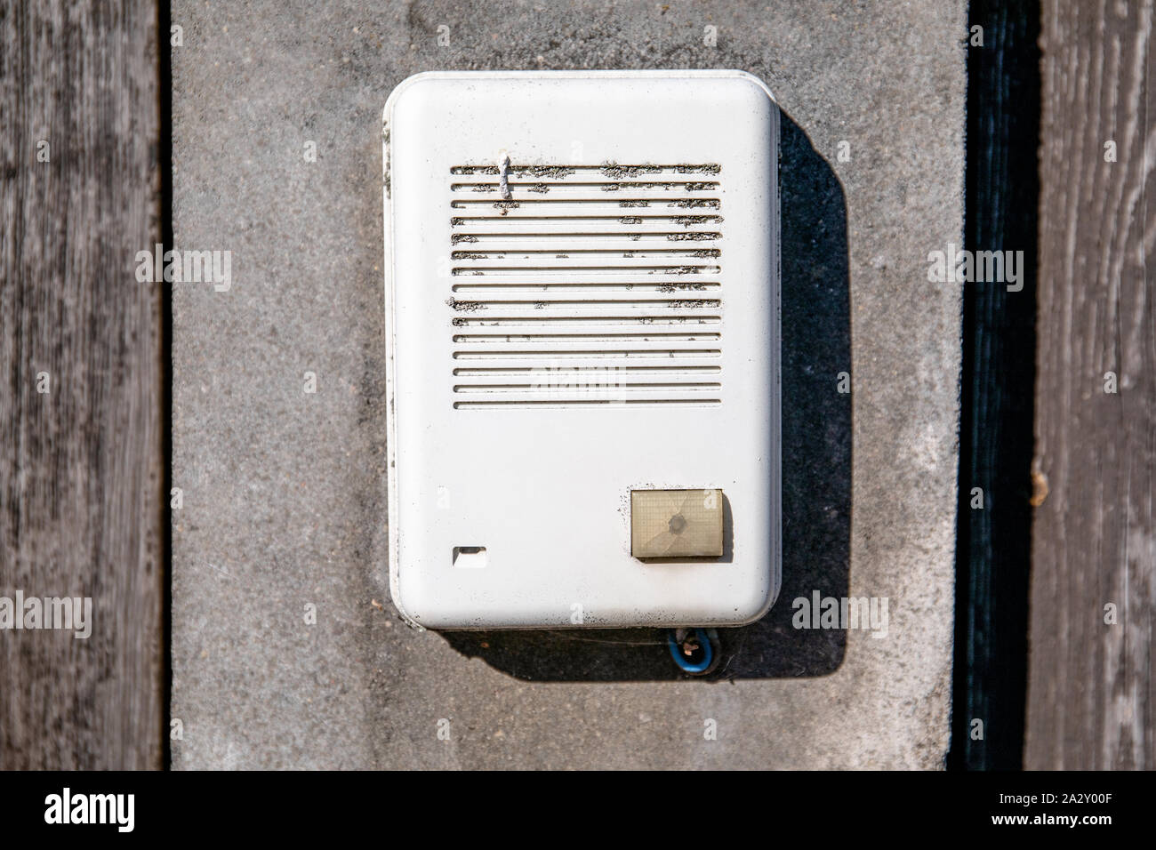 Private house call button. Electronic with loudspeaker Stock Photo Alamy