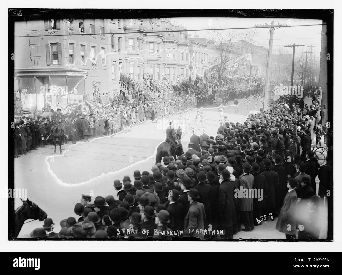 Runners at start of Brooklyn Marathon, New York Stock Photo Alamy