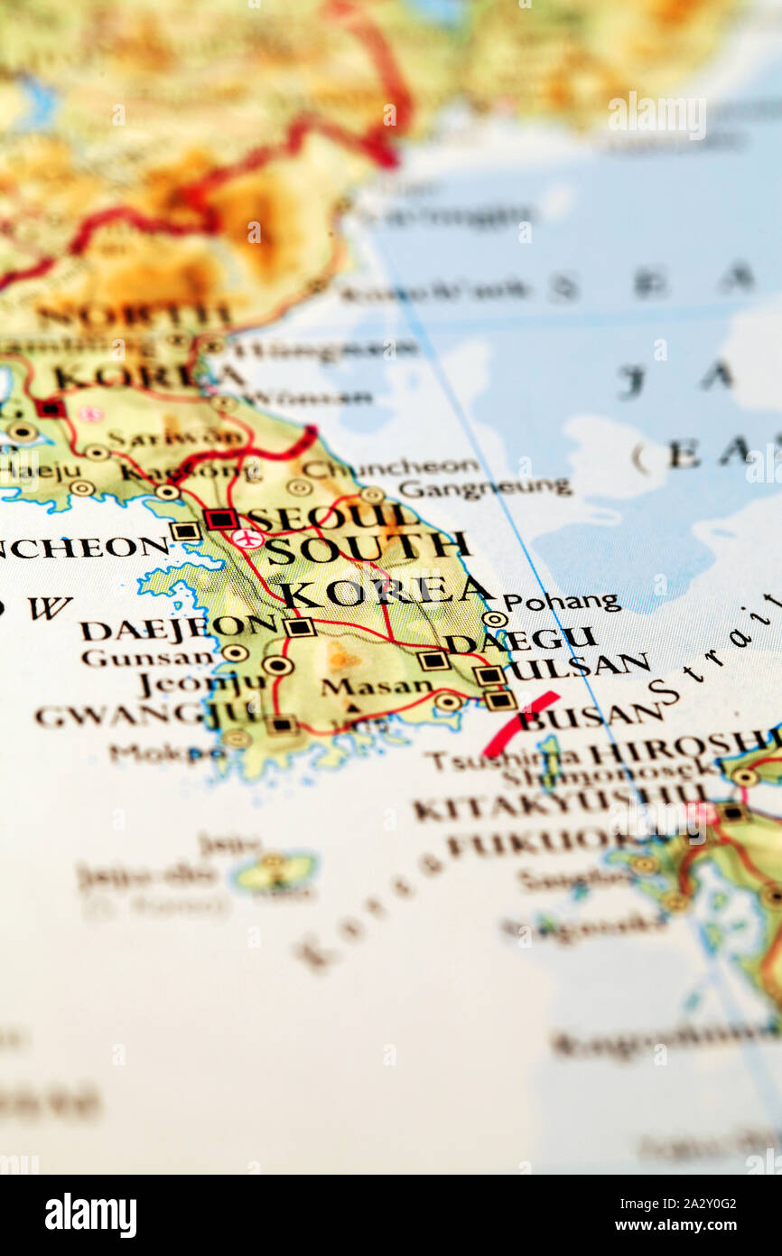 Seoul South Korea World Map Seoul South Korea On Atlas World Map 2A2Y0G2 