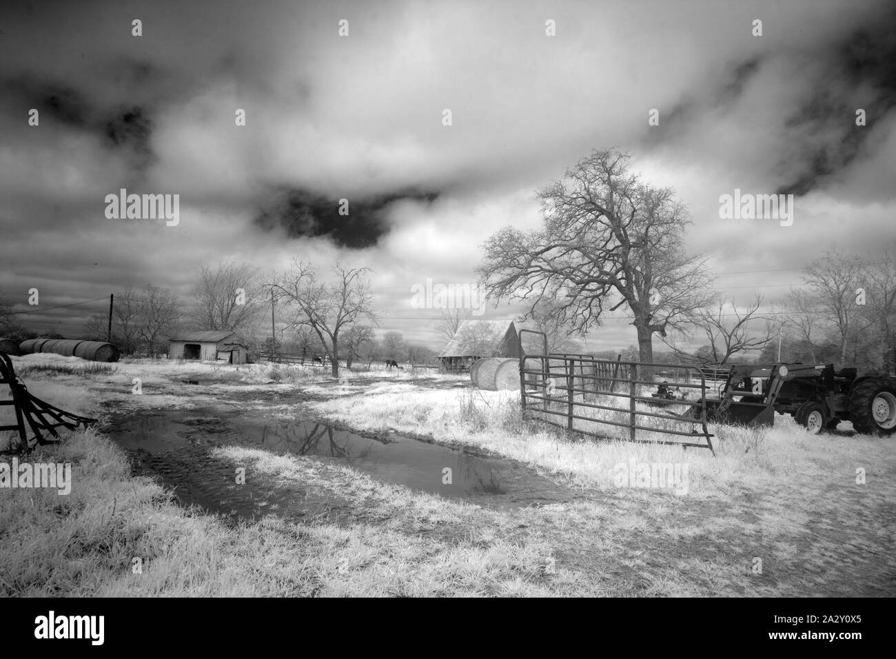Rural scene in Coleman County, not far from Brownwood in Central Texas Stock Photo