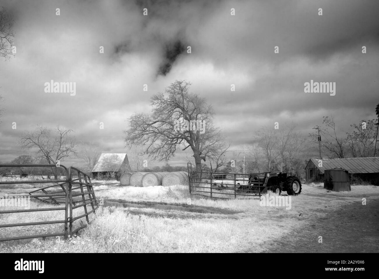 Rural scene in Coleman County, not far from Brownwood in Central Texas Stock Photo
