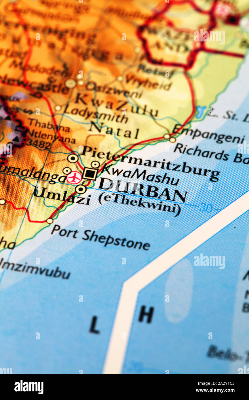 Durban map hires stock photography and images Alamy