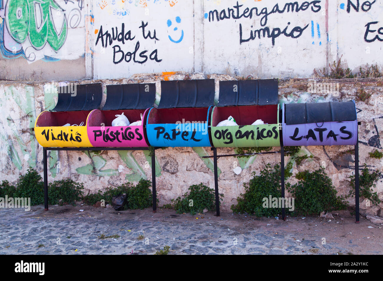 Recycling art in Valparaiso. Stock Photo