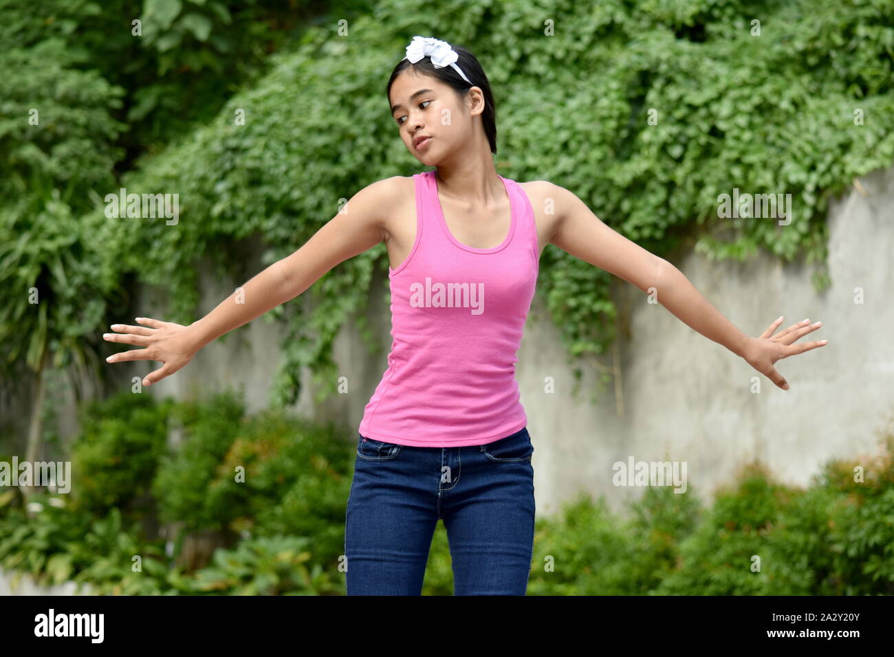 A Slim Young Filipina Girl Youth Stock Photo