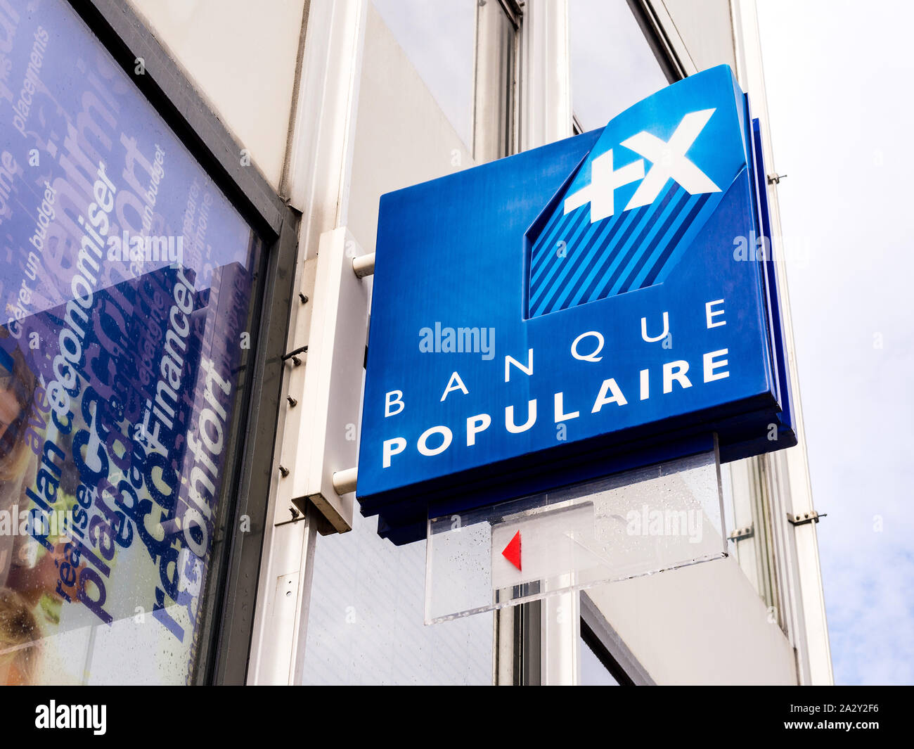'Banque Populaire' sign - France. Stock Photo