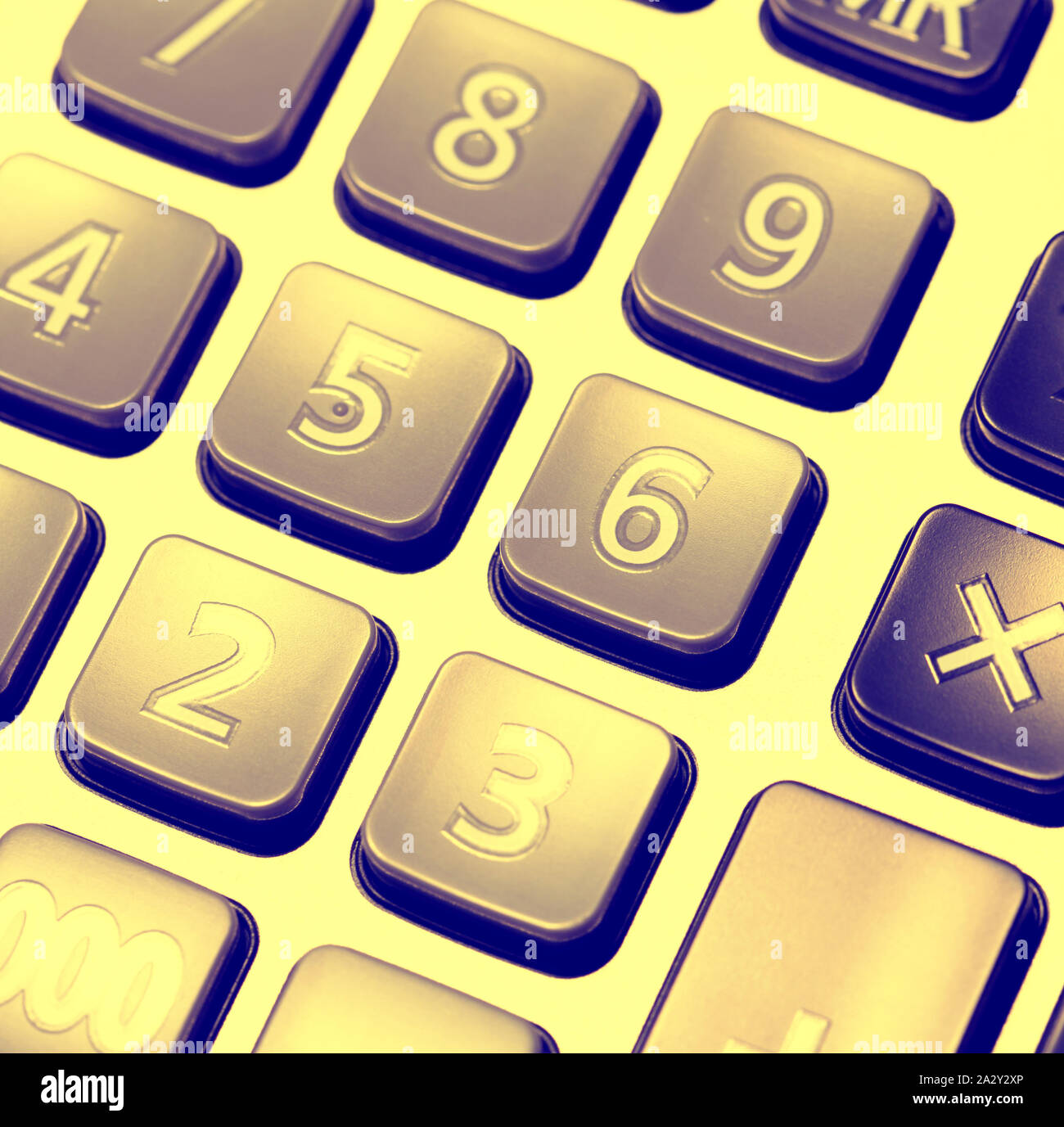 Close up of Calculator key pad buttons Stock Photo