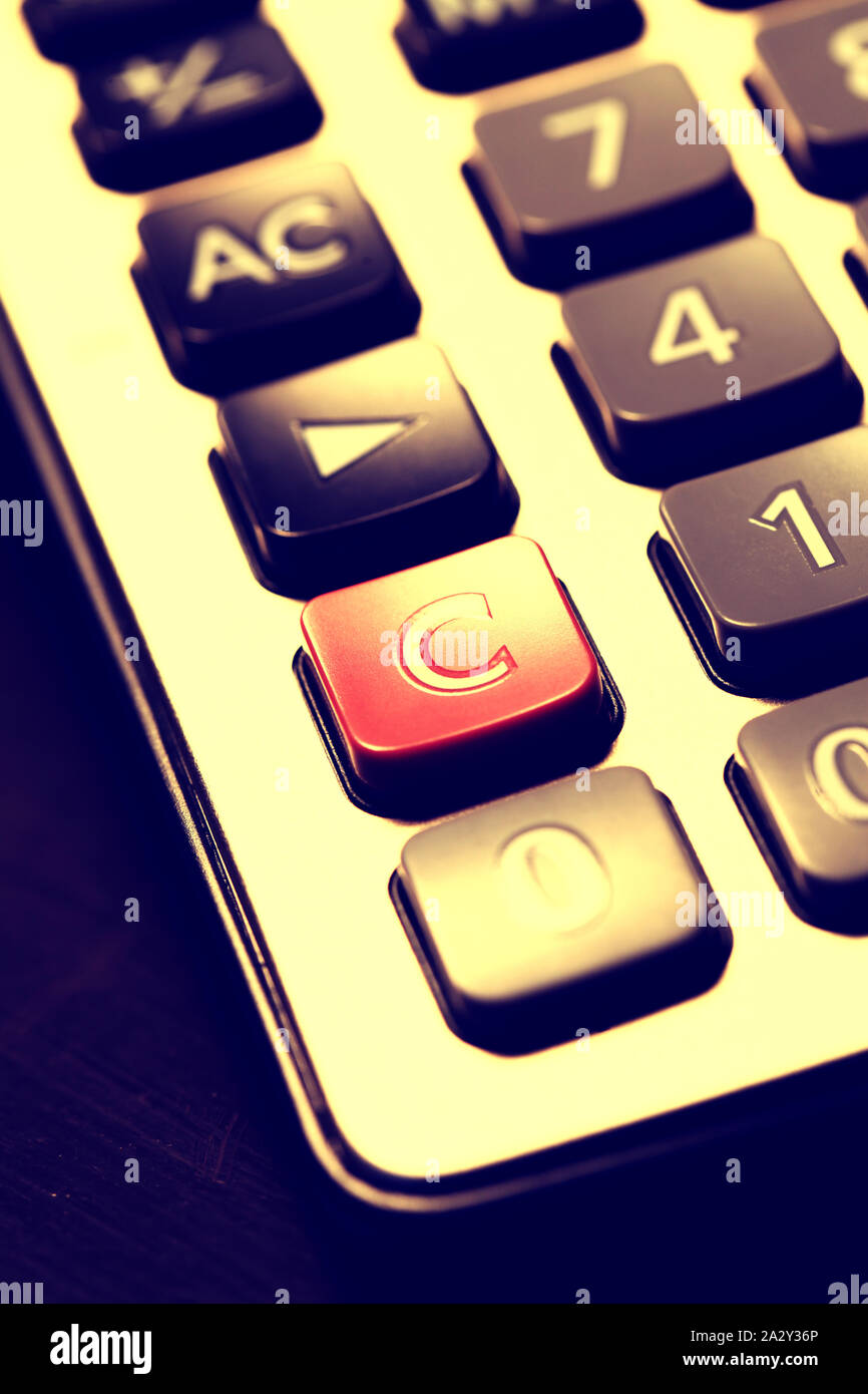 Close up of Calculator key pad buttons Stock Photo