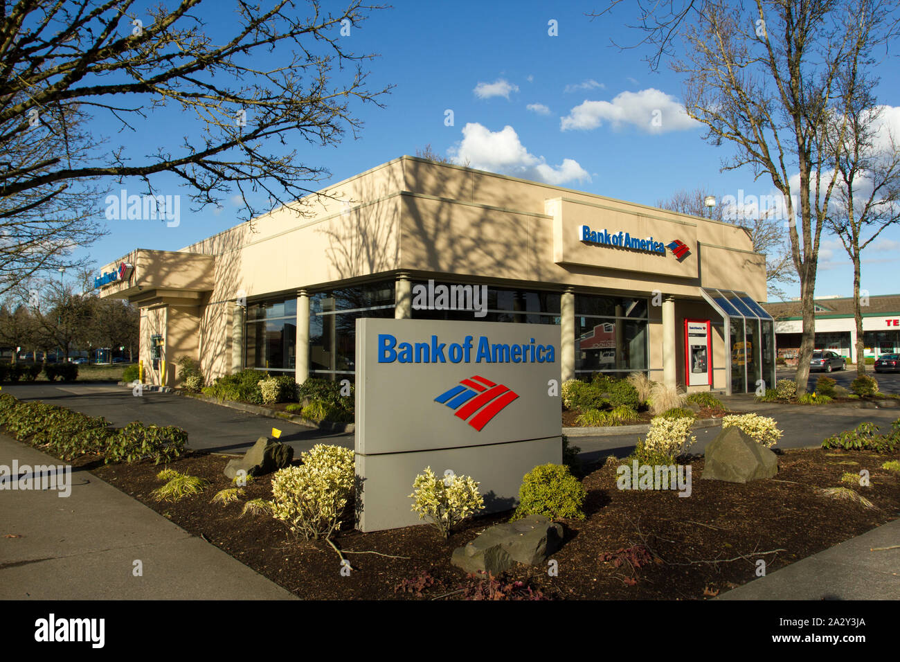 Wilsonville, Oregon - Mar 9, 2019: A Bank of America (BofA) branch. Stock Photo