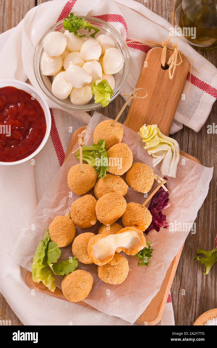 Fried Mozzarella cheese balls Stock Photo Alamy