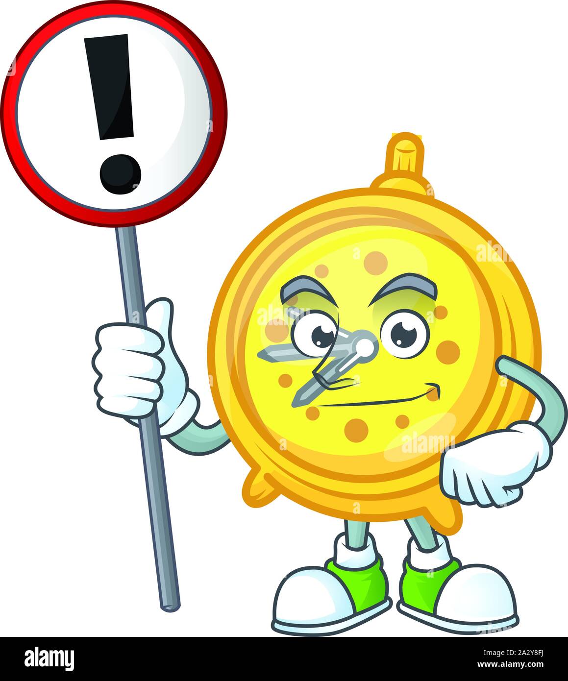 With sign design alarm clock in cartoon character Stock Vector Image ...