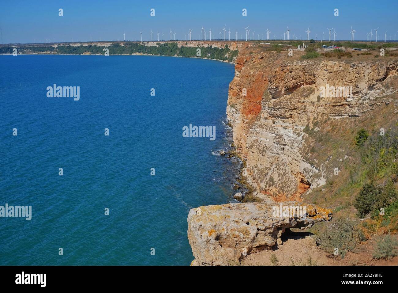 Cape Kaliakra. Located in the Northern part of Bulgarian Black Sea coast, Cape Kaliakra is a nature reserve. Stock Photo