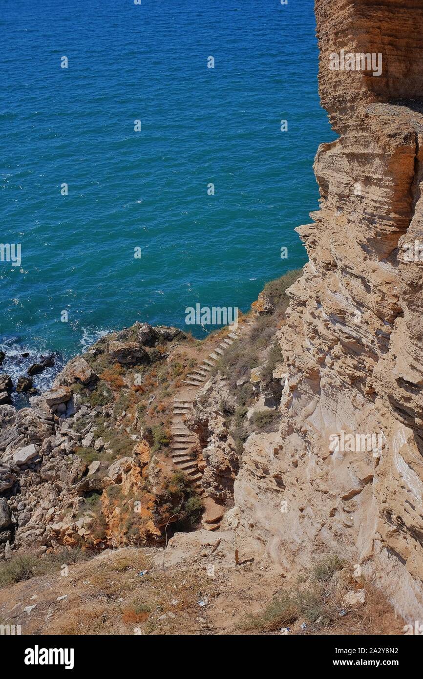 Cape Kaliakra. Located in the Northern part of Bulgarian Black Sea coast, Cape Kaliakra is a nature reserve. Stock Photo