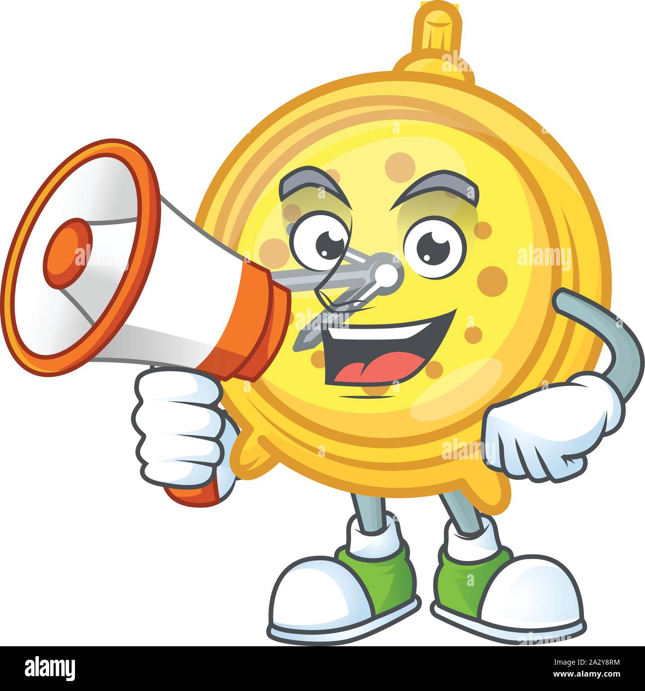 With megaphone design alarm clock in cartoon character Stock Vector ...