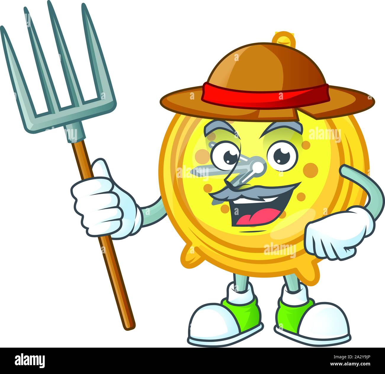 Farmer design alarm clock in cartoon character Stock Vector Image & Art