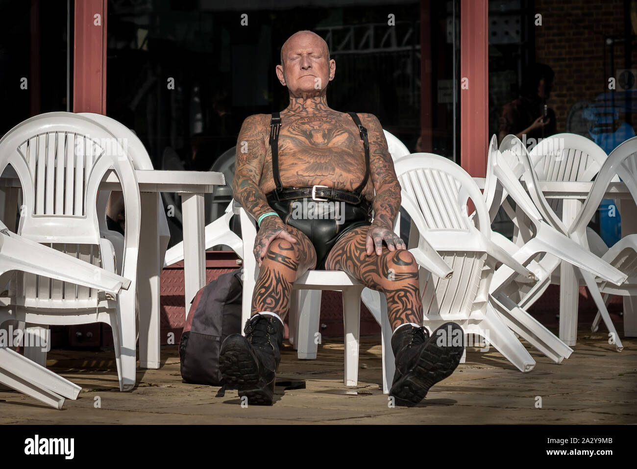 london tattoo convention tobacco dock 15th International London Tattoo Convention at Tobacco Dock. One of the  most prestigious body art conventions in the world. London, UK Stock Photo