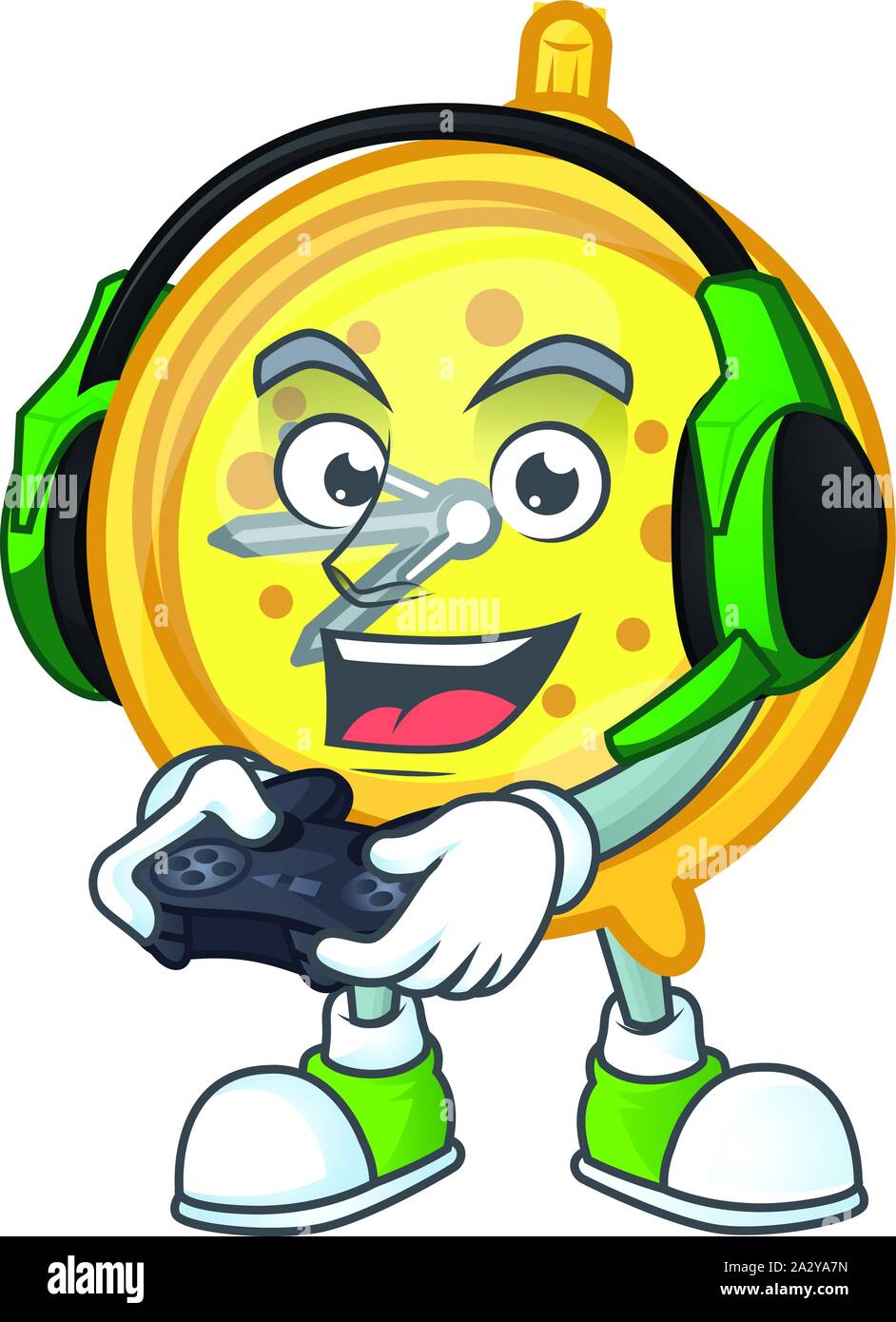 Gaming design alarm clock in cartoon character Stock Vector Image & Art