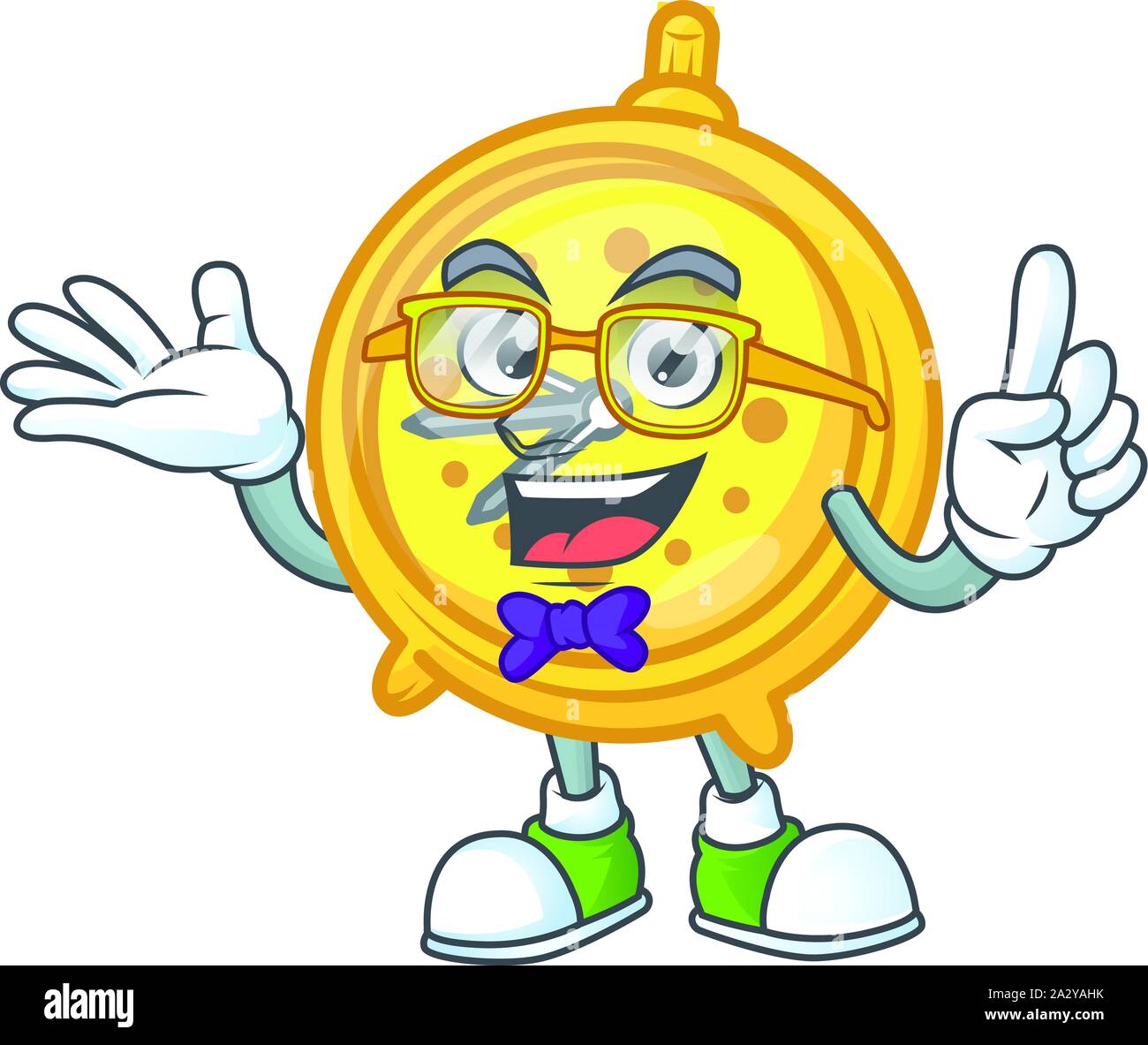 Geek alarm clock cartoon character with mascot Stock Vector Image & Art ...