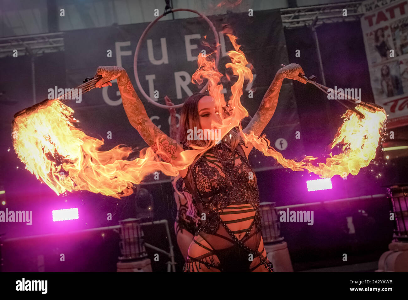The Fuel Girls perform dazzling pyrotechnics at The 15th International