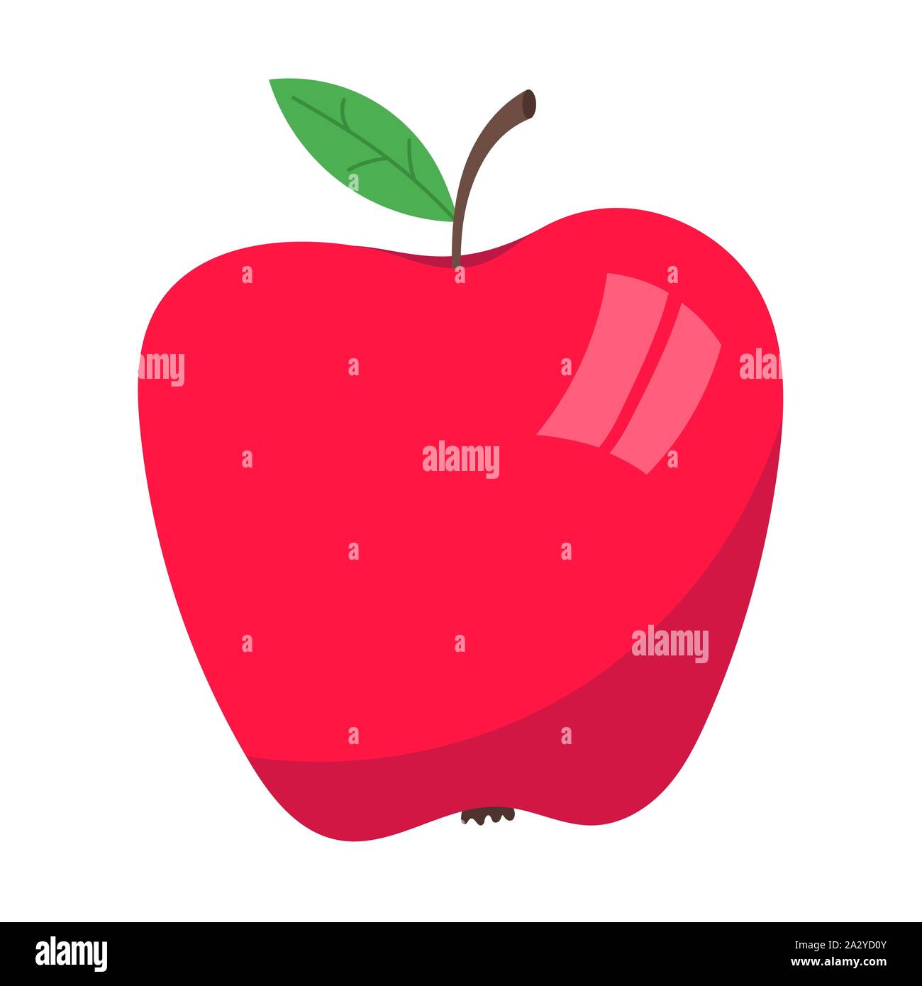 Red apple fruit flat style design vector illustration icon sign with ...