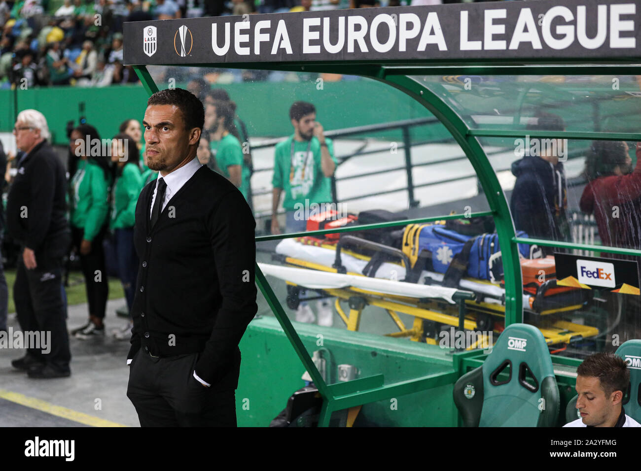 Lisbon, Portugal. 03rd Oct, 2019. Coach Valérien Ismaël of LASK Linz seen in action during the UEFA Europa League group D match between Sporting CP and LASK Linz at Jose Alvalade Stadium.(Final score: Sporting CP 2:1 Lask Linz) Credit: SOPA Images Limited/Alamy Live News Stock Photo