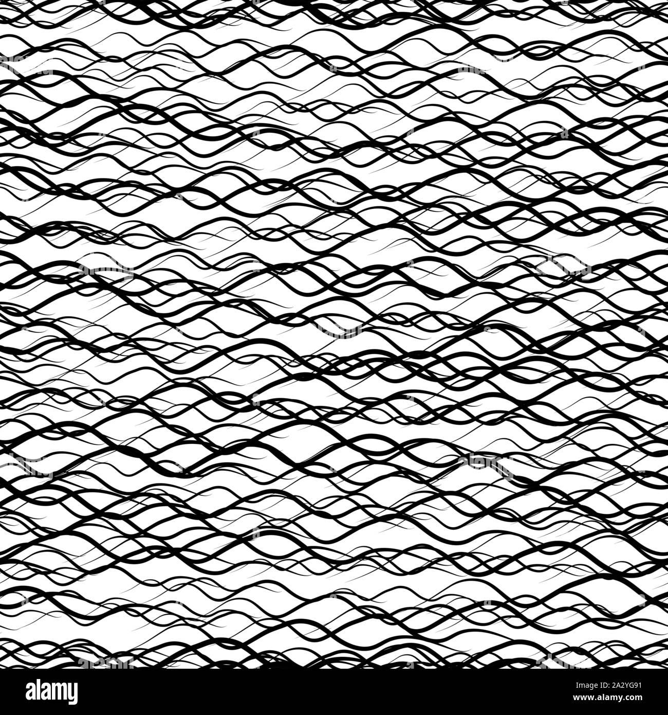 Abstract black and white background with wavy lines. Vector ...