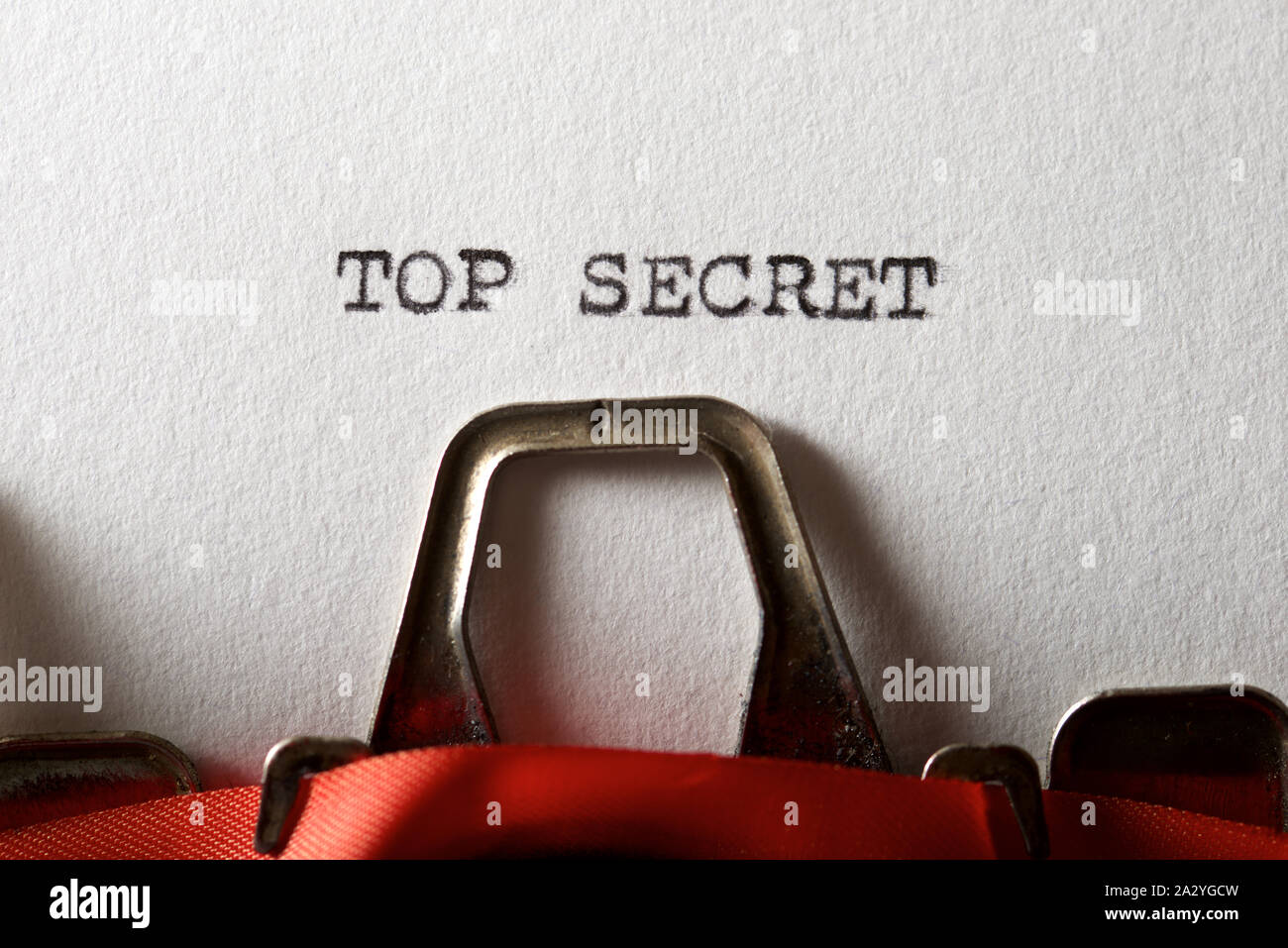 The sentence, Top Secret, written with a typewriter Stock Photo - Alamy