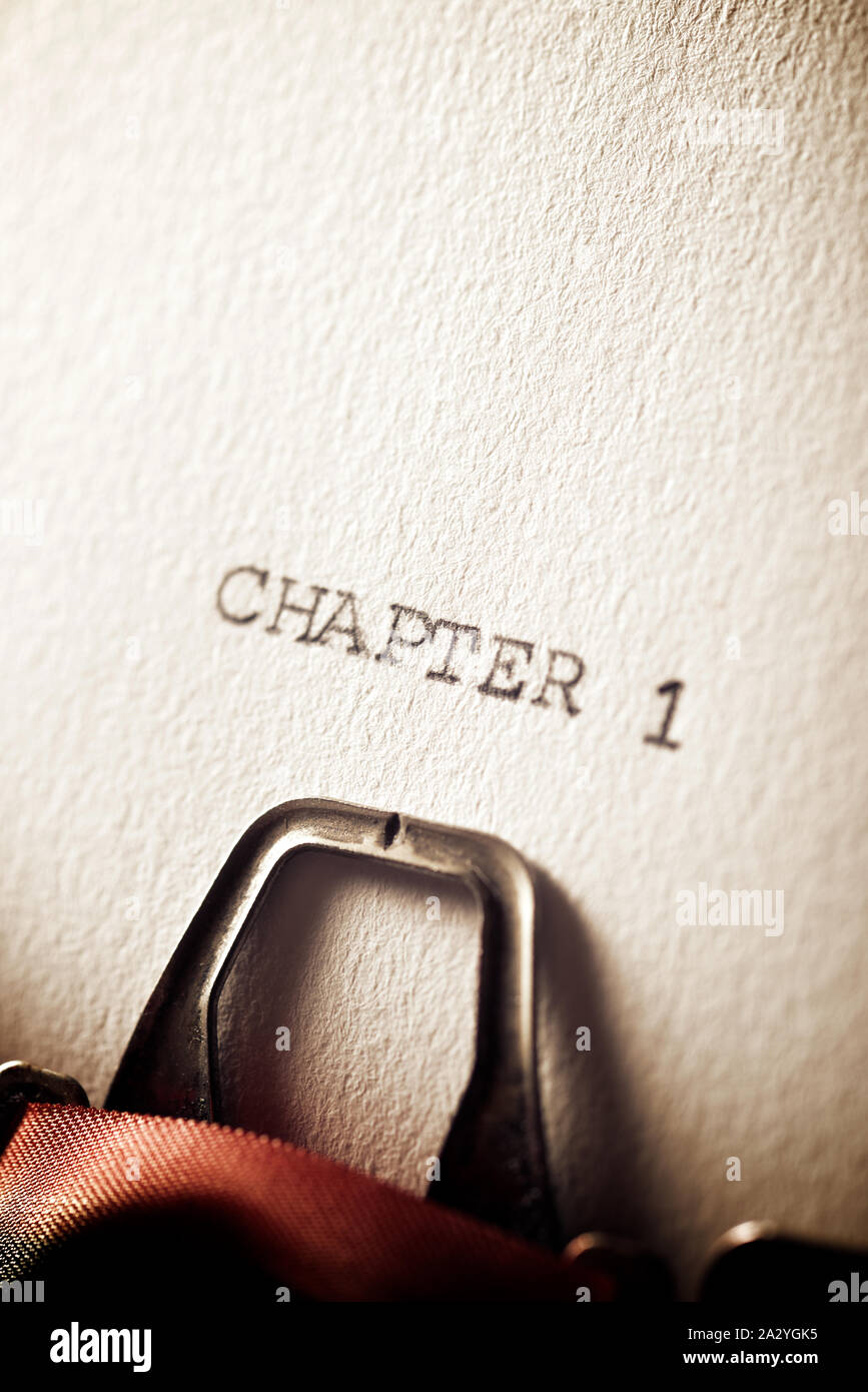 The sentence, Chapter 1, written with a typewriter Stock Photo - Alamy