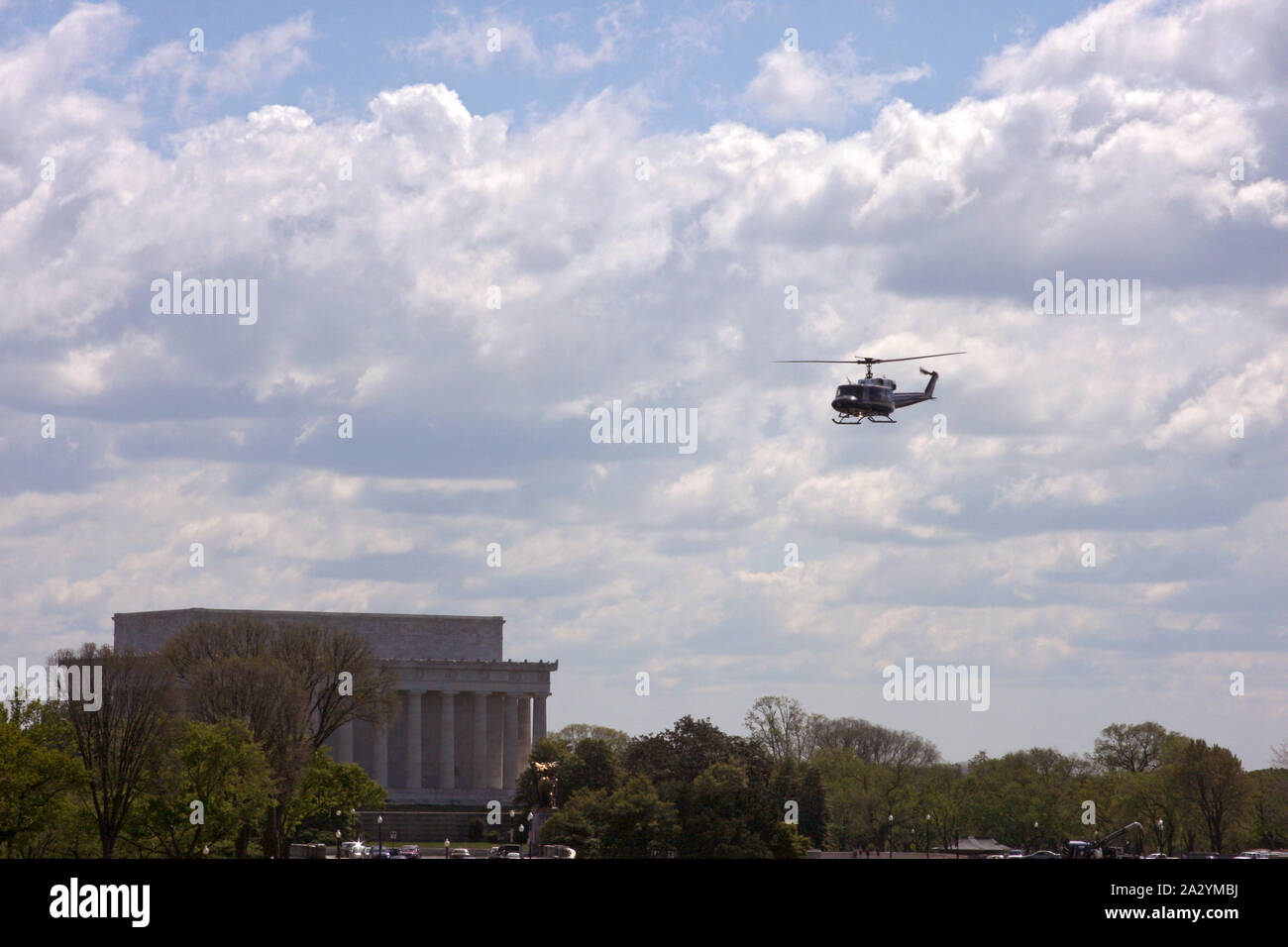 Helicopter flying over Washington DC, USA Stock Photo Alamy