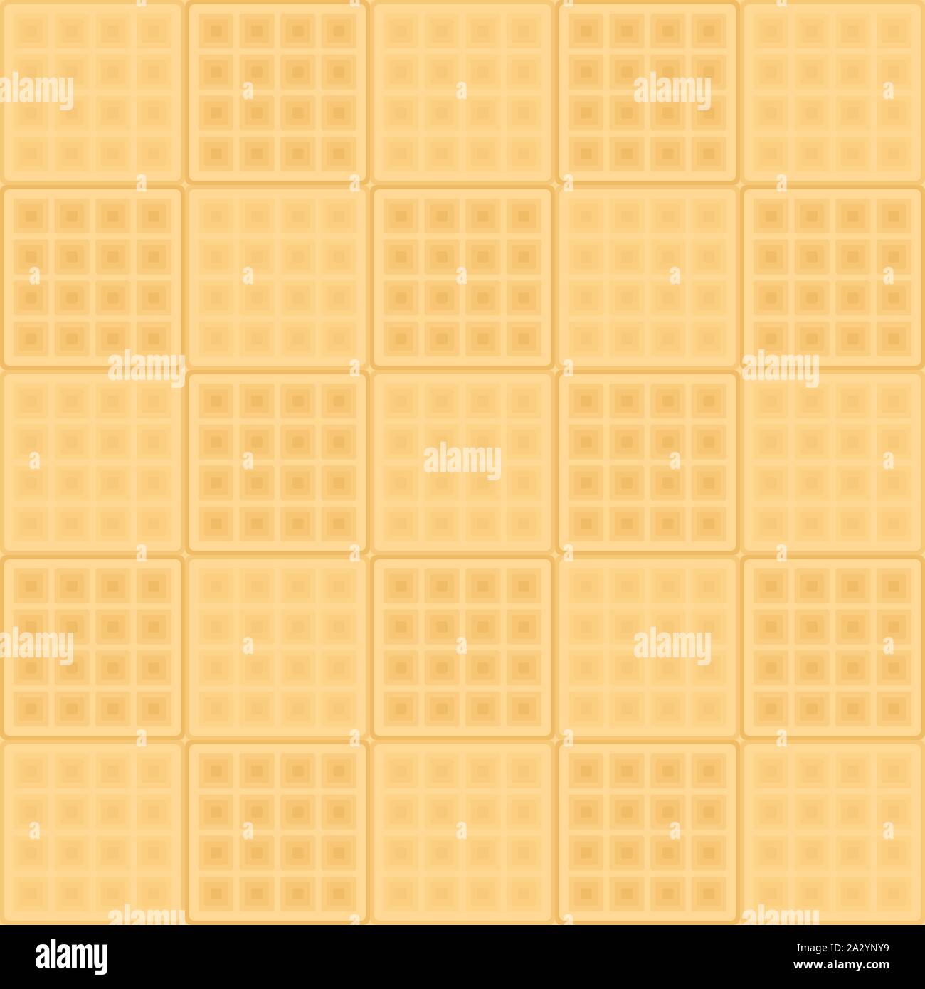 Seamless horizontal background with waffels. Stock Vector