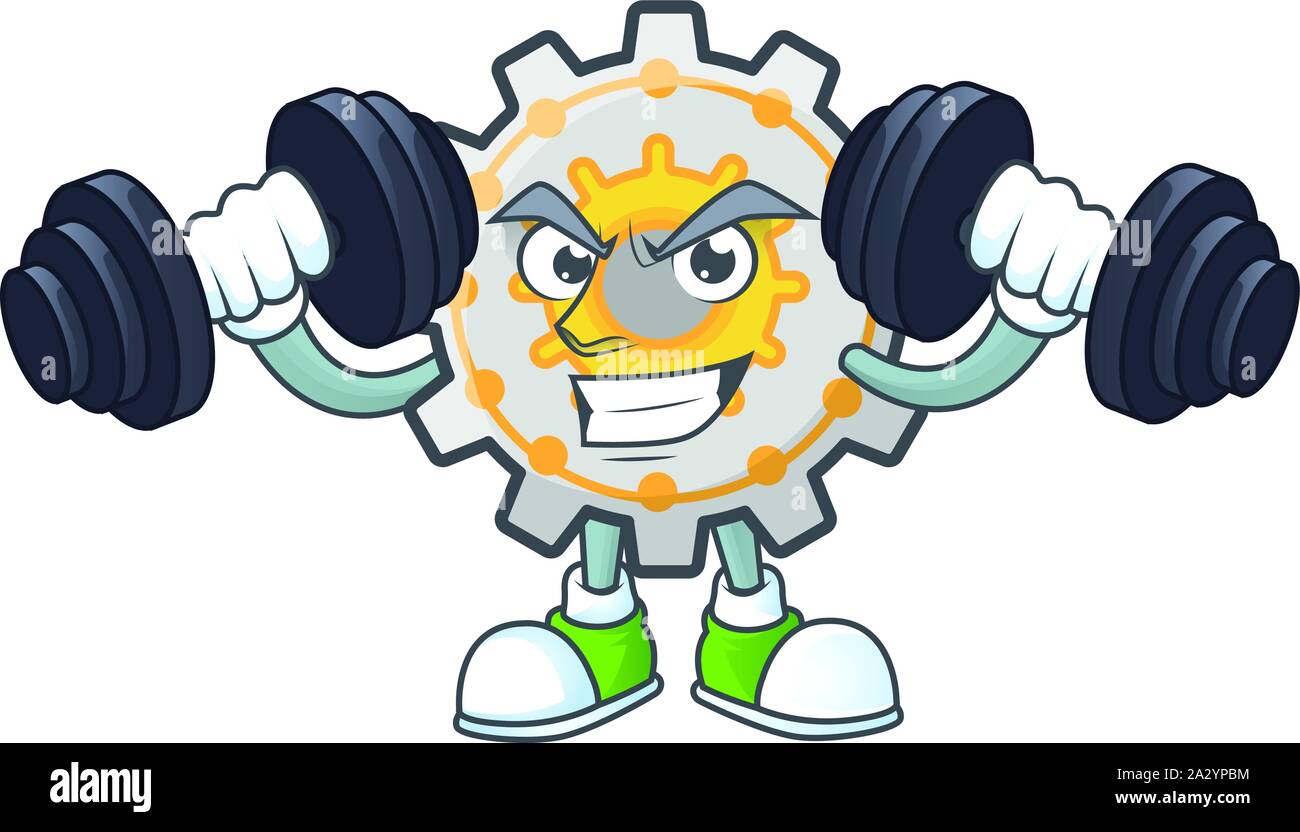Fitness gear machine cartoon character mascot style Stock Vector Image ...