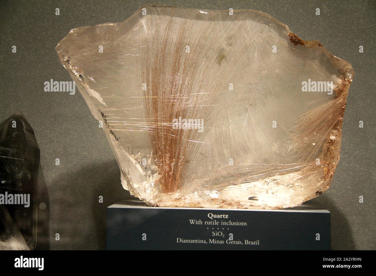 Quartz crystal displayed at The National Museum of Natural History in Washington DC, USA Stock Photo