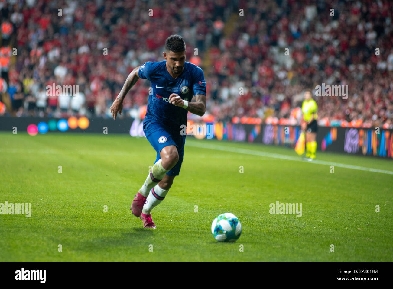 Istanbul, Turkey - August 14, 2019: Emerson during the UEFA Super Cup Finals match between Liverpool and Chelsea at Vodafone Arena Stock Photo