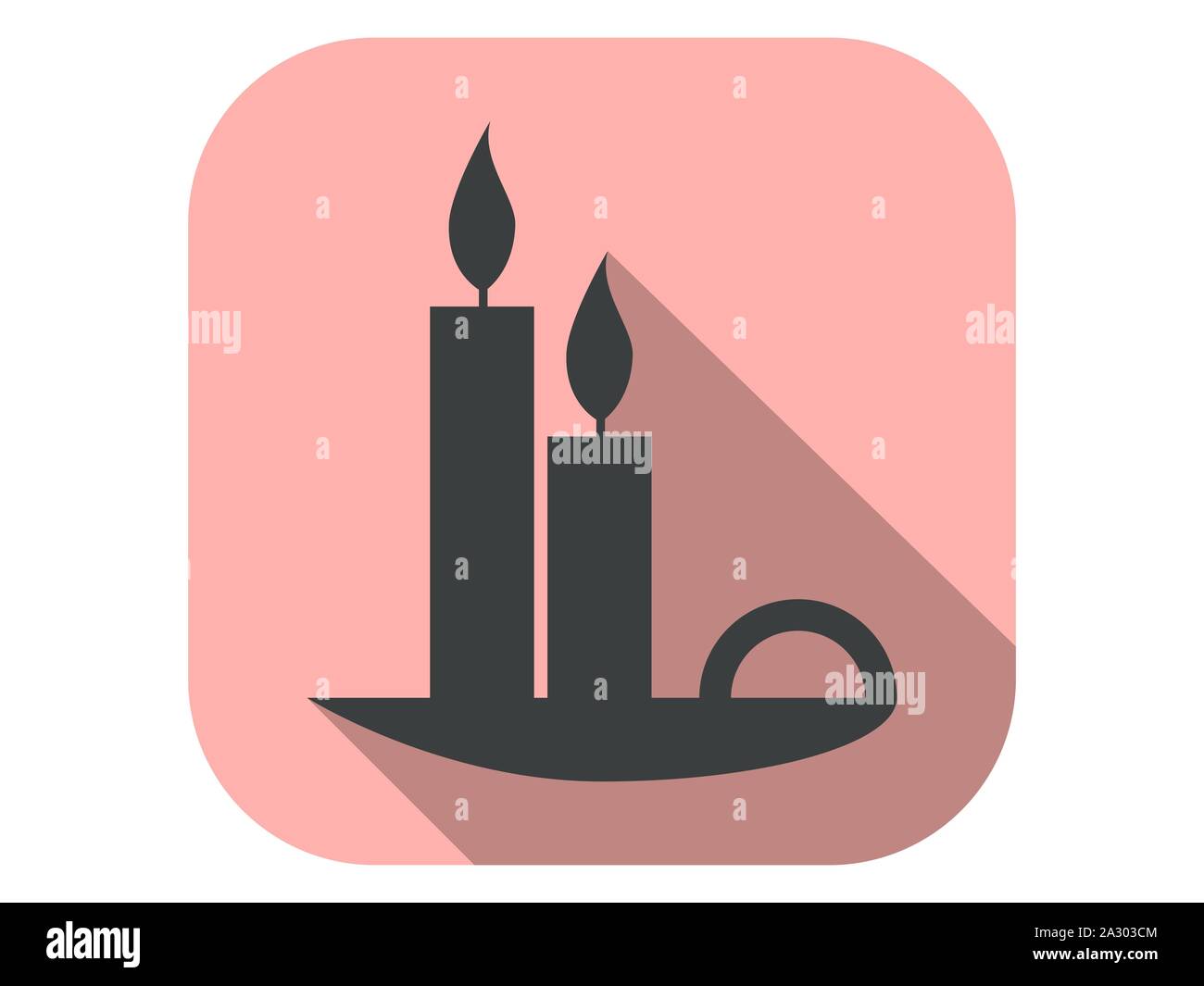 Candles flat icon with long shadow. Vector illustration Stock Vector