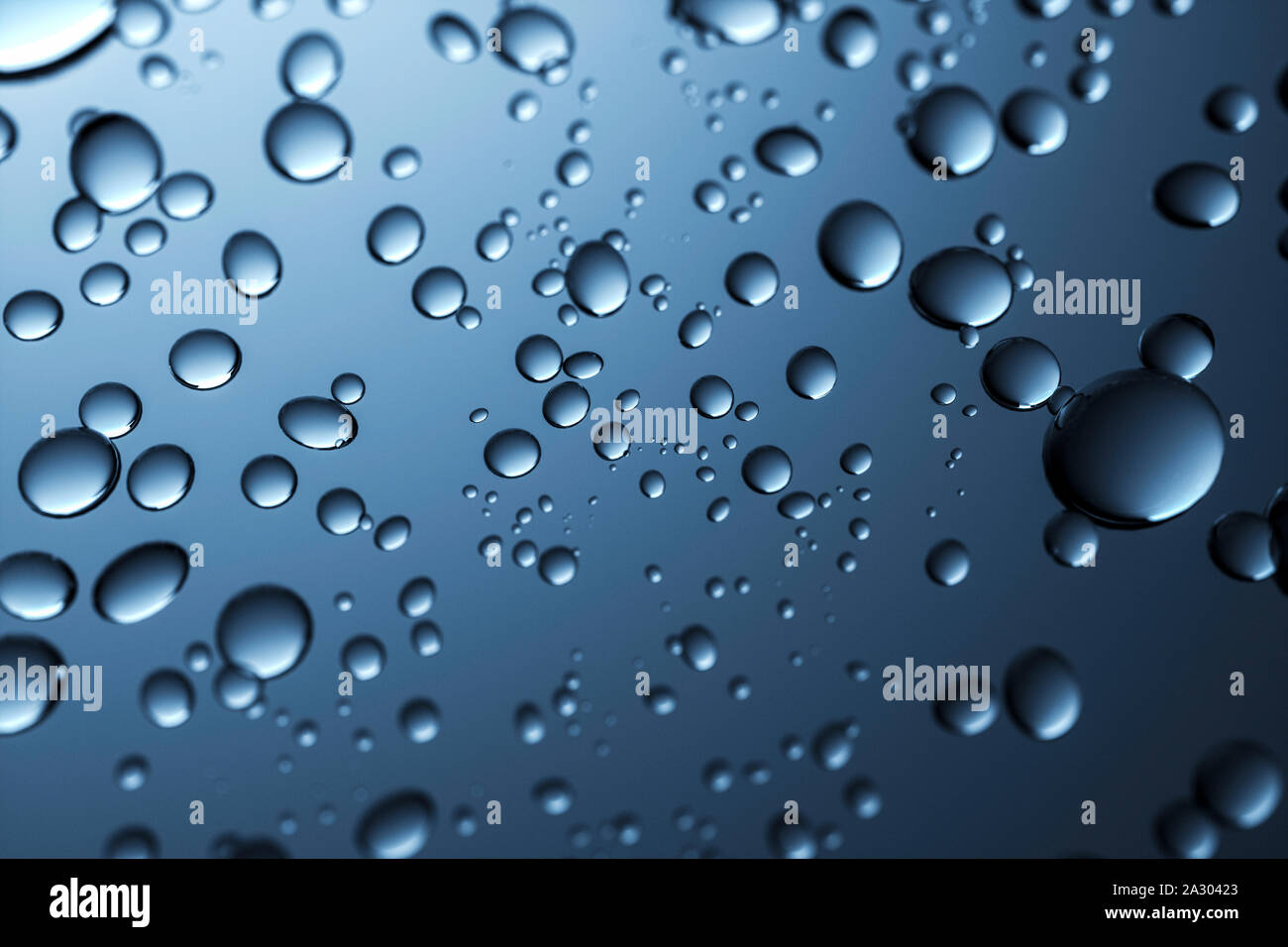 Close Up Sparkling Water Droplets On A Translucent Black Glass Background With Gradient Color For A Full Frame Texture Or Beauty Wallpaper Stock Photo Alamy