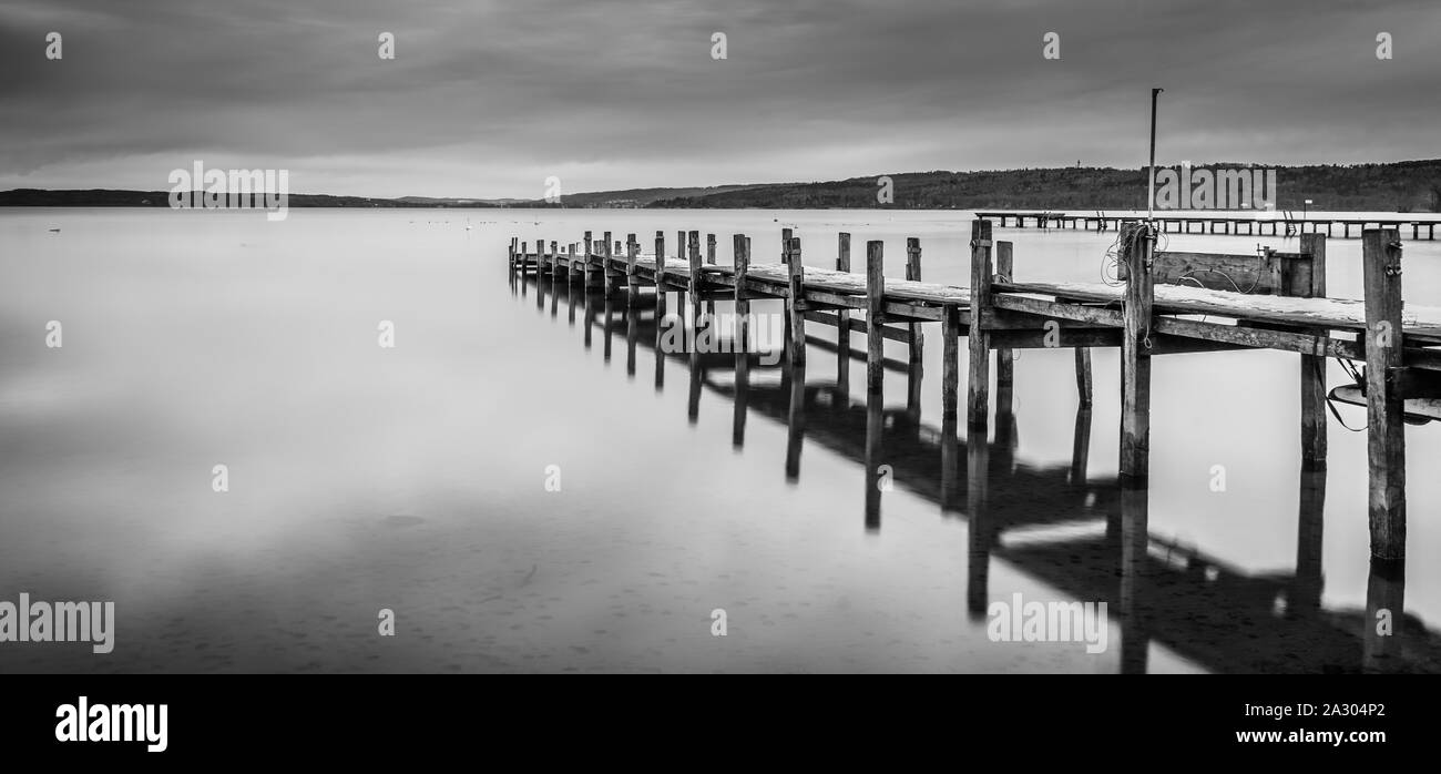 Steg bei Ammersee in Muenchen Stock Photo