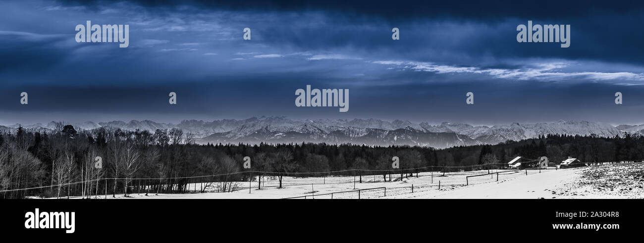Berge Landschaften bei Muenchen Stock Photo