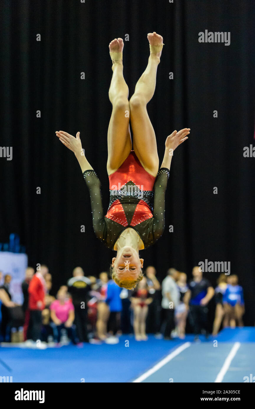 Sheffield, England, UK. 1 June 2019. Sophie Brown of Dynamite Gymnastics  Club in action during Spring Series 2 at the English Institute of Sport,  Sheffield, UK Stock Photo - Alamy