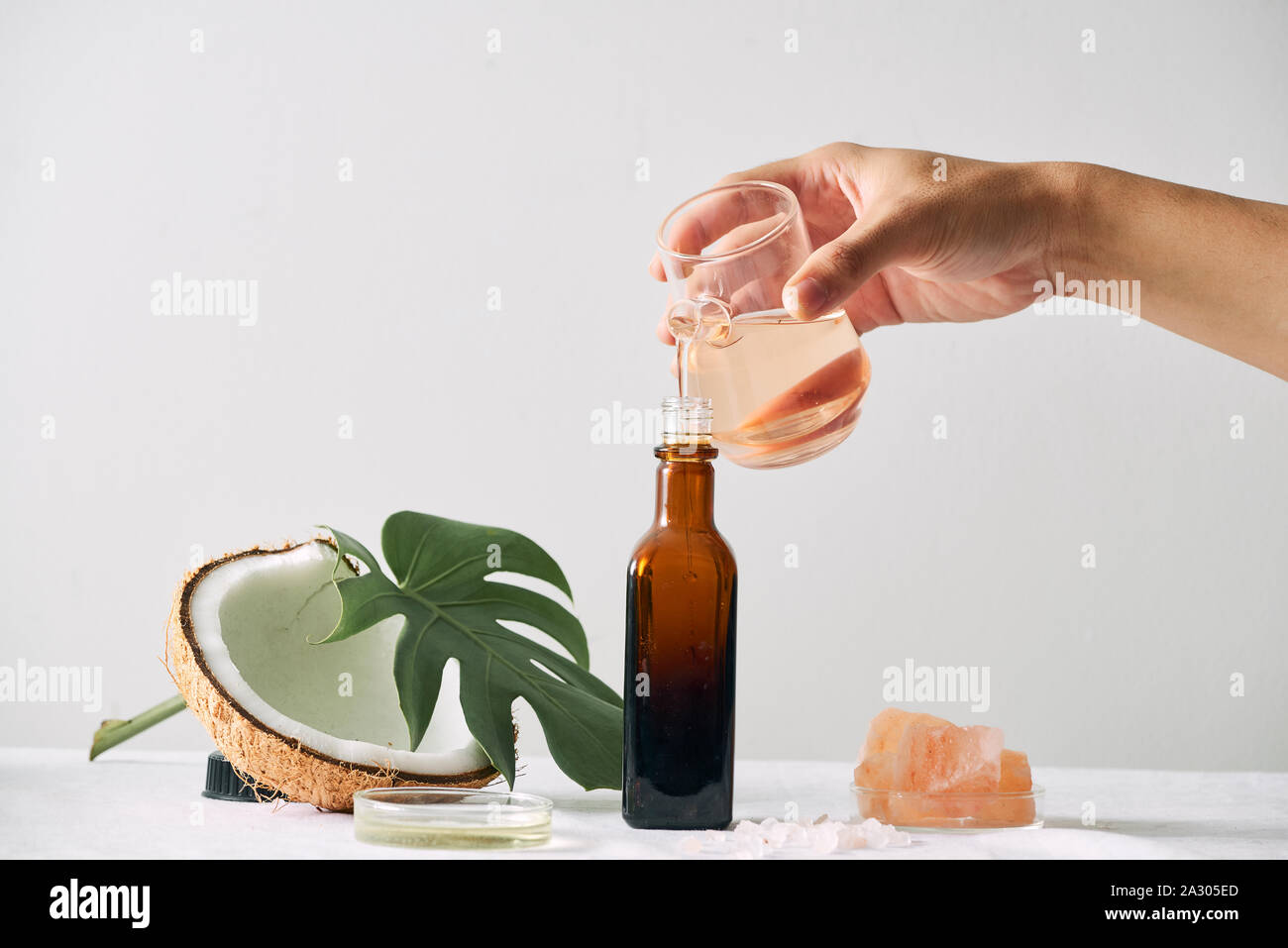 cosmetic nature skincare and essential oil aromatherapy .organic natural science beauty product .herbal alternative medicine . mock up. Stock Photo