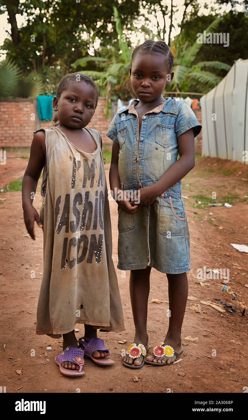 Central African Republic CAR Bangui IDP children in poor situations   Photo Jaco Klamer 22-05-2014 Stock Photo