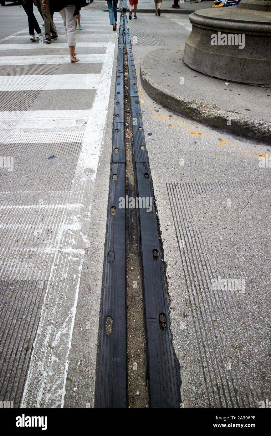 rubber bridge expansion joint in street chicago illinois united states