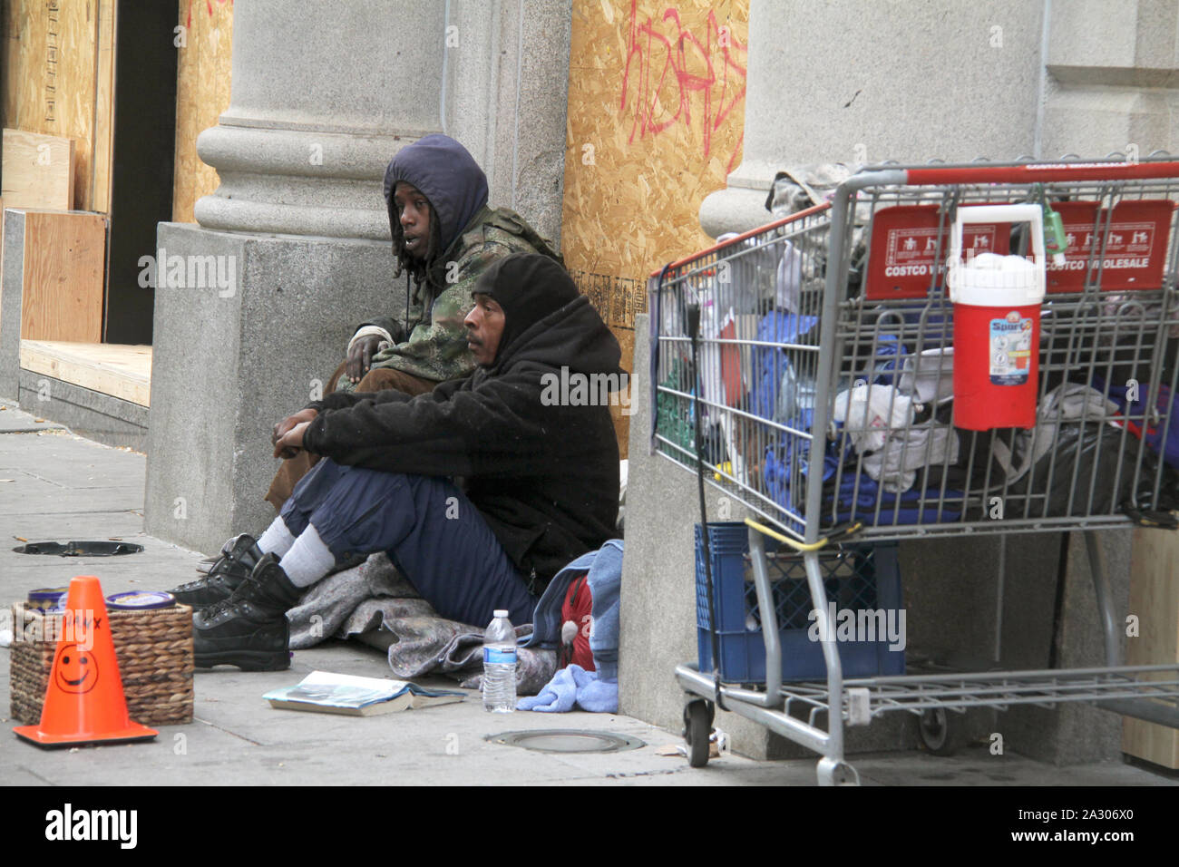 Men begging on the streets of Washington D.C., USA Stock Photo