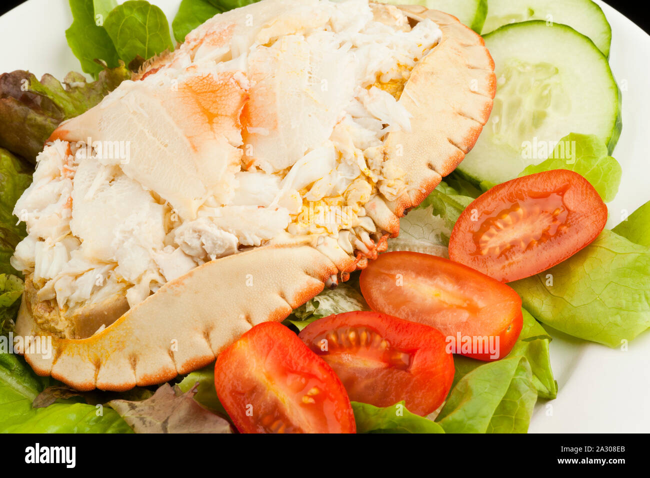 A traditional dressed crab salad Stock Photo - Alamy