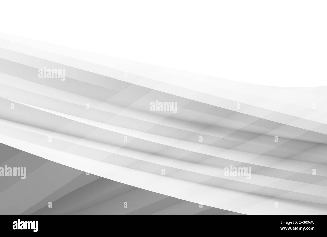 Abstract soft spiral structure, helix shape fragment isolated on white ...