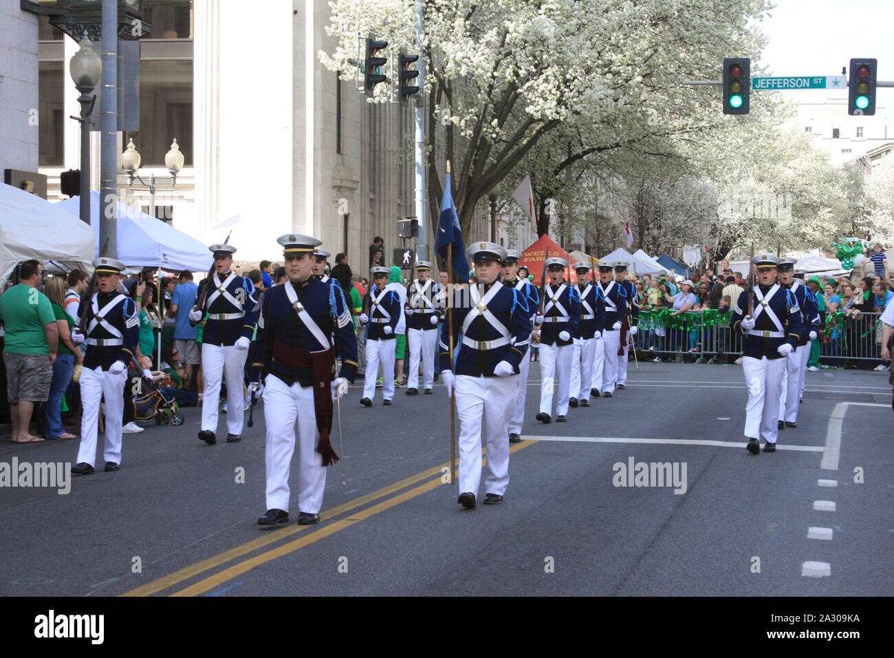 People watching the St. Patrick's Day in downtown Roanoke, VA, USA