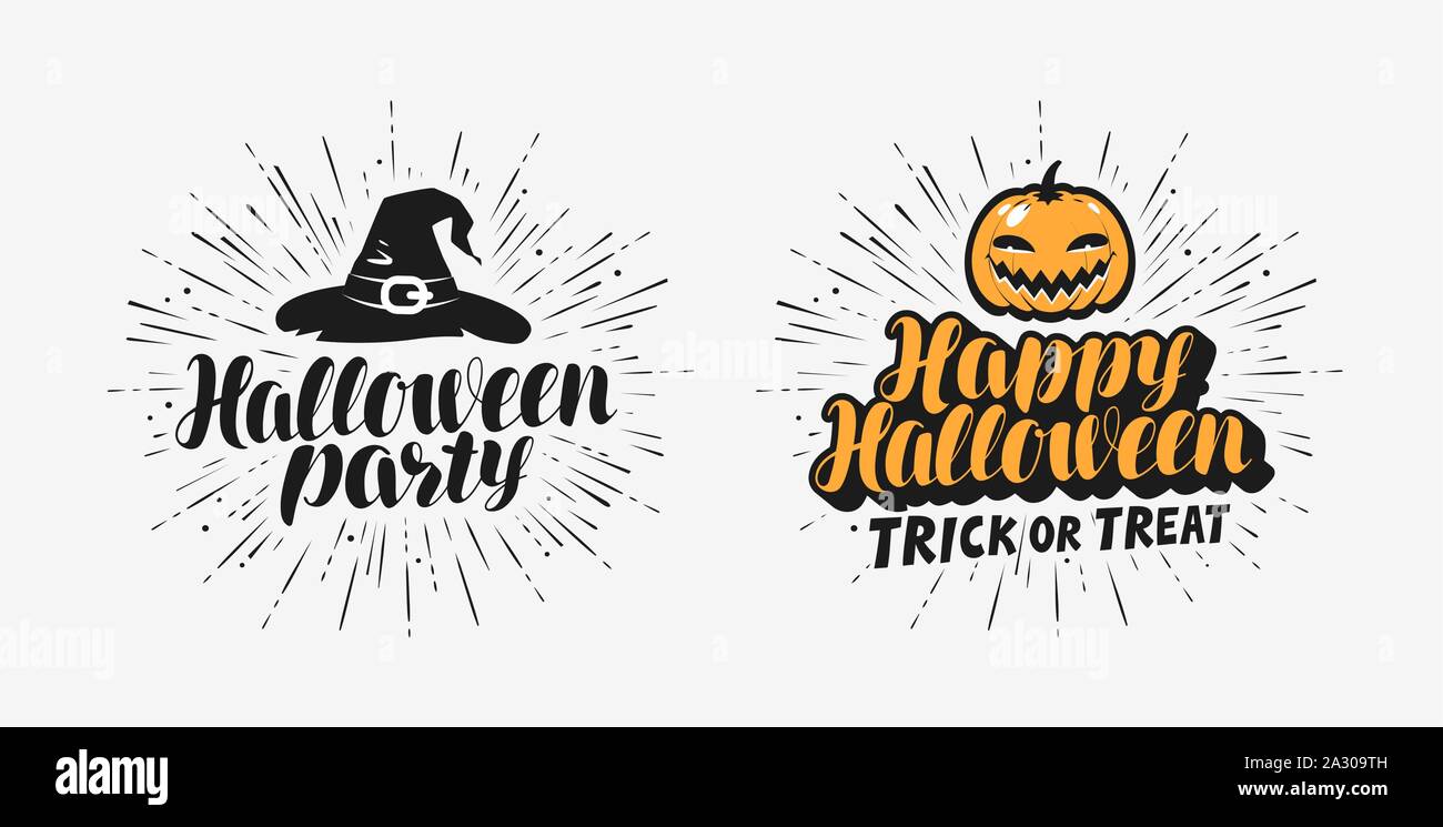 Hand drawn Halloween lettering symbol. Holiday vector illustration ...