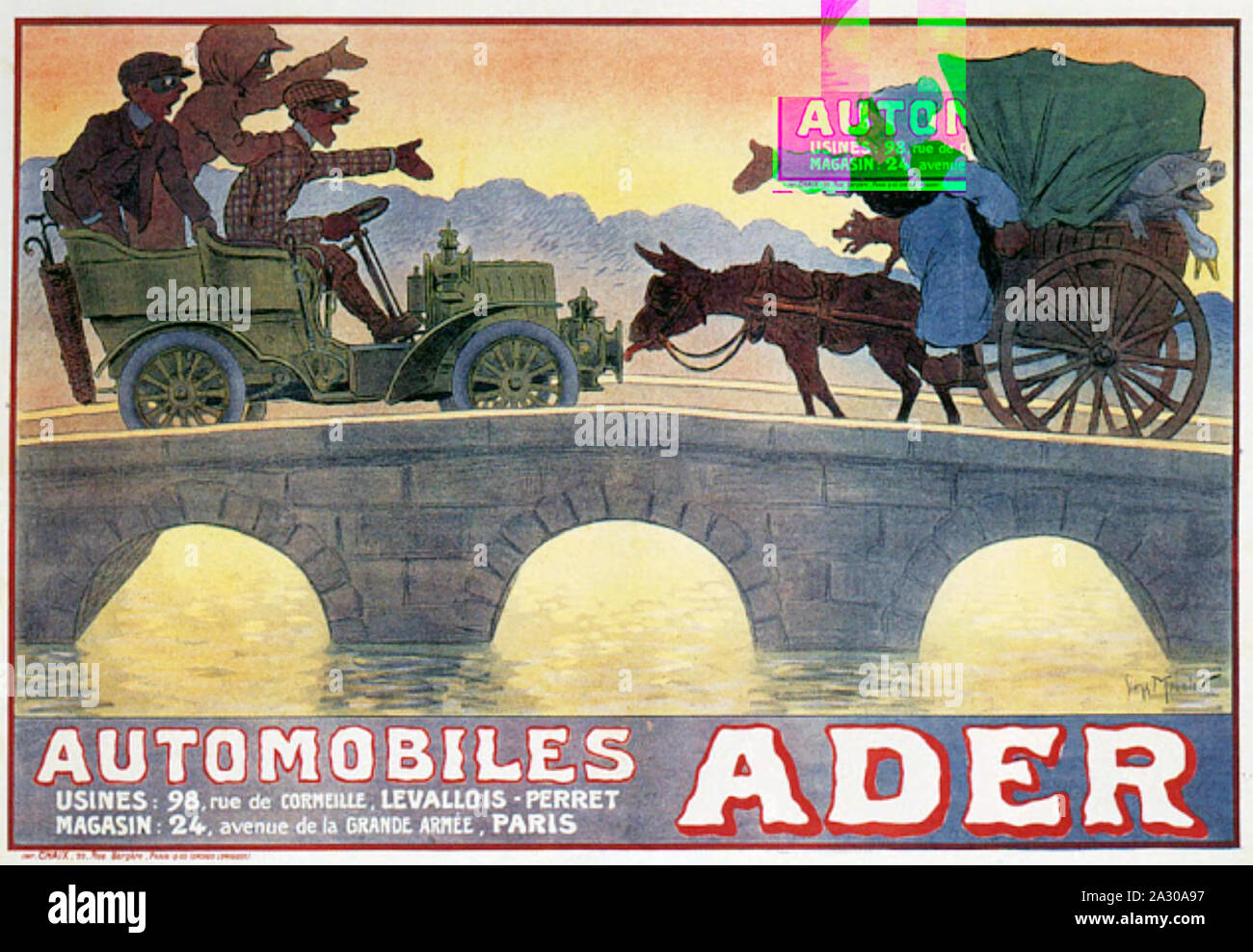 ADLER German car and motorbike manufacturer 1900 advert. Stock Photo