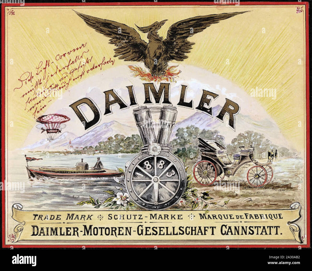 DAIMLER car poster 1883 Stock Photo